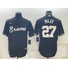 Men's Atlanta Braves #27 Austin Riley Black Turn Back The Clock Stitched Cool Base Jersey