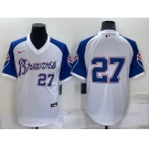 Men's Atlanta Braves #27 Austin Riley White Stitched MLB Throwback Nike Jersey