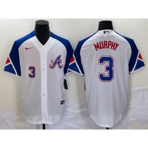 Men's Atlanta Braves #3 Dale Murphy Number White 2023 City Connect Cool Base Stitched Jersey1