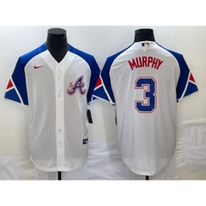 Men's Atlanta Braves #3 Dale Murphy White 2023 City Connect Cool Base Stitched Jersey