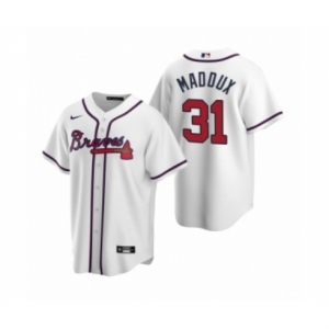 Men's Atlanta Braves #31 Greg Maddux Nike White 2020 Replica Home Jersey