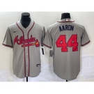 Men's Atlanta Braves #44 Hank Aaron Grey Stitched Cool Base Nike Jersey