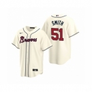 Men's Atlanta Braves #51 Will Smith Nike Cream 2020 Replica Alternate Jersey