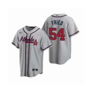 Men's Atlanta Braves #54 Max Fried Nike Gray 2020 Replica Road Jersey