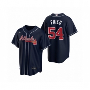 Men's Atlanta Braves #54 Max Fried Nike Navy 2020 Replica Alternate Jersey