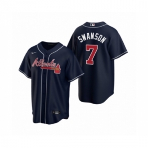 Men's Atlanta Braves #7 Dansby Swanson Nike Navy 2020 Replica Alternate Jersey