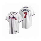 Men's Atlanta Braves #7 Dansby Swanson Nike White 2020 Replica Home Jersey