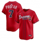 Men's Atlanta Braves #7 Jurickson Profar Red 2025 Alternate Limited Stitched Baseball Jersey