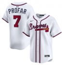Men's Atlanta Braves #7 Jurickson Profar White 2025 Home Limited Stitched Baseball Jersey