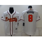 Men's Atlanta Braves #8 Eddie Rosario 2022 White Gold World Series Champions Program Cool Base Stitched Baseball Jersey