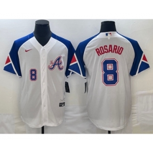 Men's Atlanta Braves #8 Eddie Rosario Number White 2023 City Connect Cool Base Stitched Jersey1