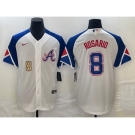 Men's Atlanta Braves #8 Eddie Rosario Number White 2023 City Connect Cool Base Stitched Jerseys