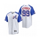 Men's Atlanta Braves #99 Spencer Strider White 2023 City Connect Cool Base Stitched Jersey