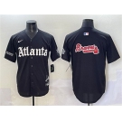 Men's Atlanta Braves Black Team Big Logo Gothic South x Outkast Edition Vapor Limited Stitched Baseball Jersey