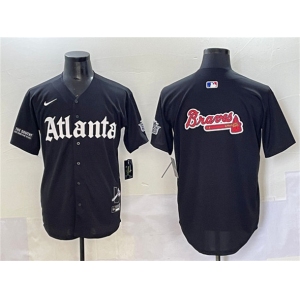 Men's Atlanta Braves Black Team Big Logo Gothic South x Outkast Edition Vapor Limited Stitched Baseball Jersey