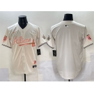 Men's Atlanta Braves Blank Cream 2024 Atliens & Peach With Outkast Patch Vapor Limited Stitched Baseball Jersey