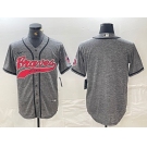 Men's Atlanta Braves Blank Grey Gridiron Cool Base Stitched Baseball Jersey