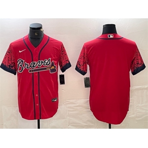 Men's Atlanta Braves Blank Red City Connect Cool Base Stitched Baseball Jersey