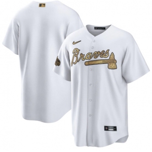 Men's Atlanta Braves Blank White 2022 All-Star Cool Base Stitched Baseball Jersey