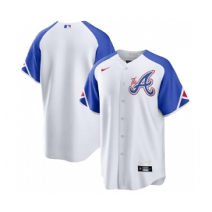 Men's Atlanta Braves Blank White 2023 City Connect Cool Base Stitched Baseball Jersey