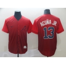 Men's Nike Atlanta Braves #13 Ronald Acuna Red Drift Fashion MLB Jersey