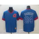 Men's Nike Atlanta Braves #24 Deion Sanders  Blue M&N MLB Jerse