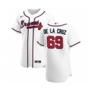 Men's Nike Atlanta Braves #69 Jasseel De La Cruz White Home 2020 Authentic Player Baseball Jersey