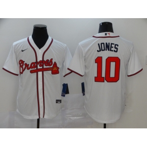 Nike Atlanta Braves #10 Chipper Jones Authentic 2020 White Alternate Cool Base Baseball Jersey