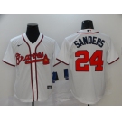 Nike Atlanta Braves #24 Deion Sanders Authentic White Alternate Cool Base Baseball Jersey