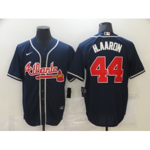 Nike Atlanta Braves #44 Hank Aaron Authentic Dark Blue 2020 Alternate Cool Base Baseball Jersey