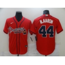 Nike Atlanta Braves #44 Hank Aaron Authentic Red 2020 Alternate Cool Base Baseball Jersey