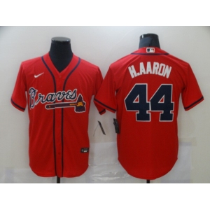 Nike Atlanta Braves #44 Hank Aaron Authentic Red 2020 Alternate Cool Base Baseball Jersey