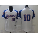 Nike Men's Atlanta Braves #10 Chipper Jones Authentic White Throwback Baseball Jersey