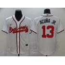 Nike Men's Atlanta Braves #13 Ronald Acuna Jr. Replica White  Cool Base Baseball Jersey