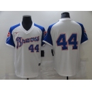 Nike Men's Atlanta Braves  #44 Hank Aaron Authentic White Throwback Baseball Jersey