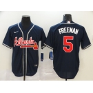 Nike Men's Atlanta Braves #5 Freddie Freeman Navy blue Cool Base Baseball Jersey