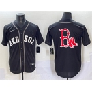 Men's Boston Red Sox Team Big Logo Black Lights Out Limited Stitched Baseball Jersey