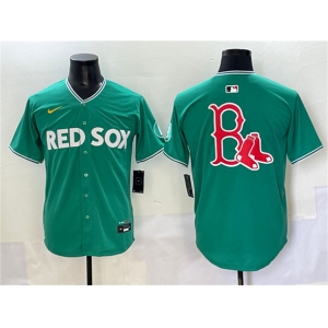 Men's Boston Red Sox Team Big Logo Green 2025 City Connect Limited Stitched Baseball Jersey