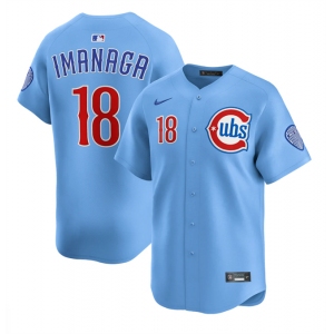 Men's Chicago Cubs #18 Shōta Imanaga Blue 2024-25 2nd Alternate Limited Stitched Baseball Jersey