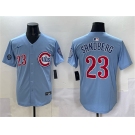 Men's Chicago Cubs #23 Ryne Sandberg Blue 'Ryne Sandberg Tribute' Vapor Limited V2 Stitched Baseball Jersey