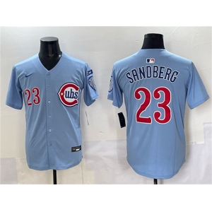 Men's Chicago Cubs #23 Ryne Sandberg Blue 'Ryne Sandberg Tribute' Vapor Limited V3 Stitched Baseball Jersey