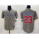 Men's Chicago Cubs #23 Ryne Sandberg Grey Limited Stitched Baseball Jersey