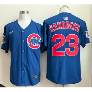 Men's Chicago Cubs #23 Ryne Sandberg Royal Limited Stitched Baseball Jersey