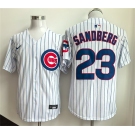 Men's Chicago Cubs #23 Ryne Sandberg White Limited Stitched Baseball Jersey