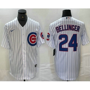 Men's Chicago Cubs #24 Cody Bellinger White Stitched Cool Base Nike Jersey