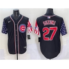 Men's Chicago Cubs #27 Seiya Suzuki Black 2025 Independence Day Vapor Premier Limited Stitched Baseball Jersey