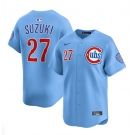 Men's Chicago Cubs #27 Seiya Suzuki Blue 2024-25 2nd Alternate Limited Stitched Baseball Jersey