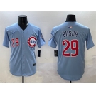 Men's Chicago Cubs #29 Michael Busch Blue 2024-25 2nd Alternate Limited Stitched Baseball Jersey