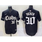 Men's Chicago Cubs #30 Kyle Tucker Black 'Gothic North Side Edition' Vapor Premier Limited Stitched Baseball Jersey