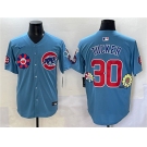 Men's Chicago Cubs #30 Kyle Tucker Blue 2025 Tokyo Series 2nd Alternate Limited Stitched Baseball Jersey